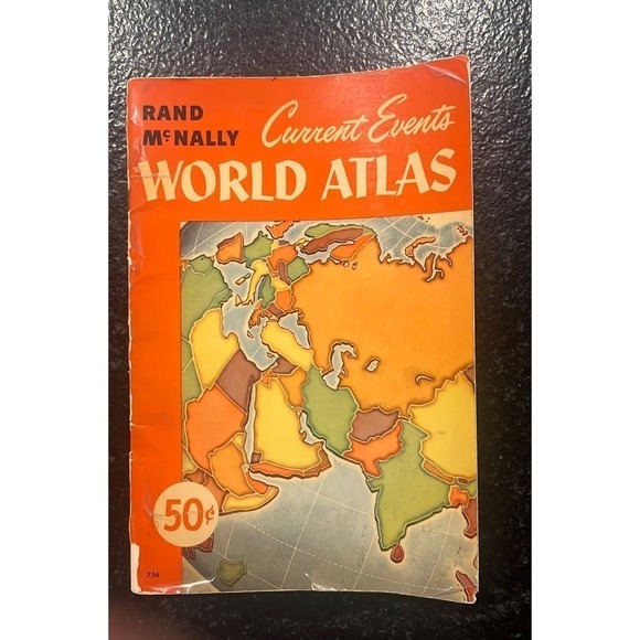 Rand McNally World Atlas Vintage Map‎ 1952 - Picture 1 of 6